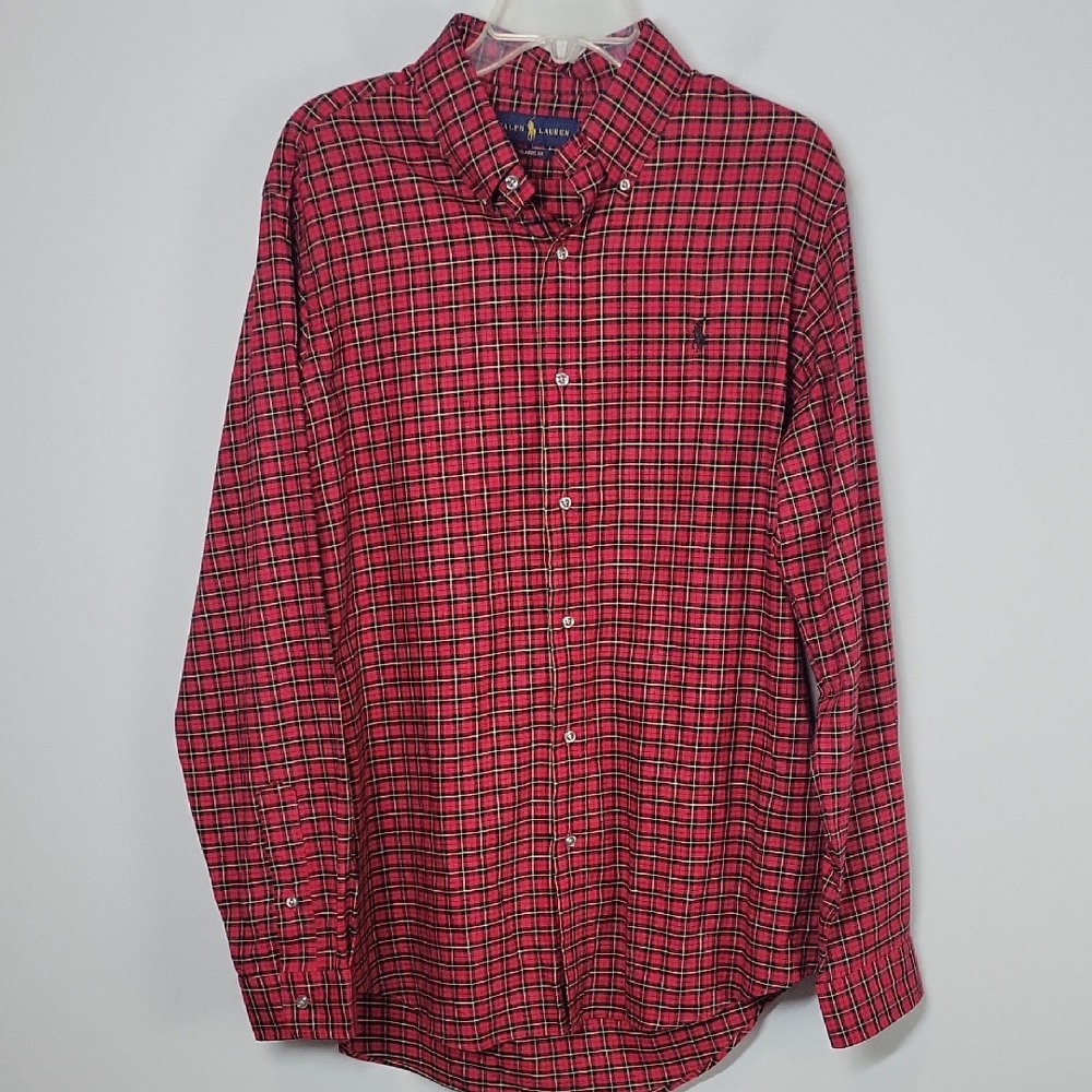 Polo by Ralph Lauren Men's Red Plaid Shirt Classic fit size Large